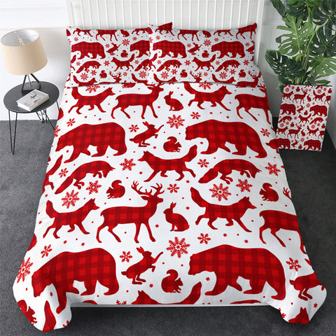 Image of Christmassy Animal Shadows Bedding Set - Beddingify