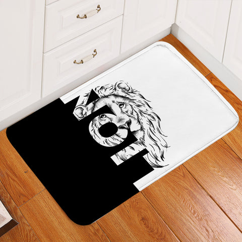 Image of Black & White Lion Door Mat