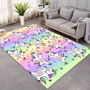 Skating Unicorn Rainbow Paper SW0756 Rug