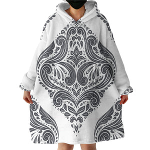 White Wallpaper SWLF1498 Hoodie Wearable Blanket