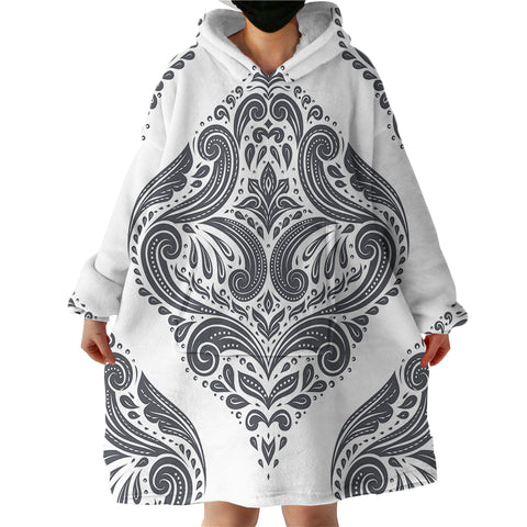 Image of White Wallpaper SWLF1498 Hoodie Wearable Blanket