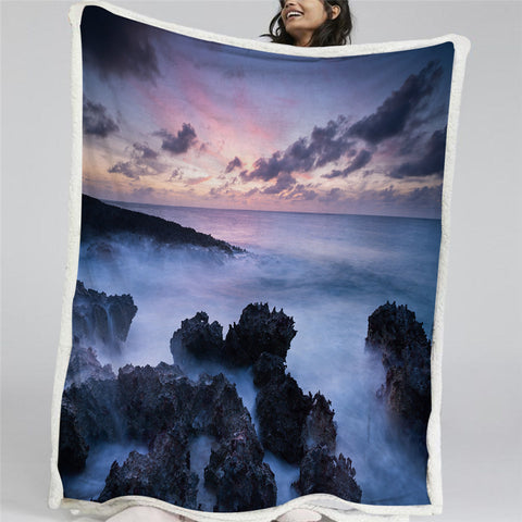 Image of Sky Themed Sherpa Fleece Blanket