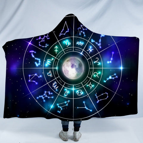 Image of Zodiac Constellation SW1503 Hooded Blanket