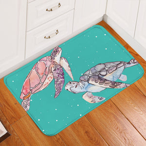 Turtles Teal Door Mat