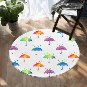 Colorful Umbrellas SW1564 Round Rug