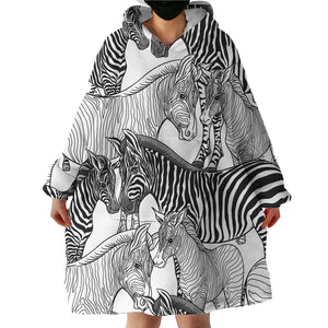 Zebras SWLF1660 Hoodie Wearable Blanket