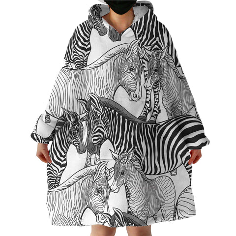 Image of Zebras SWLF1660 Hoodie Wearable Blanket