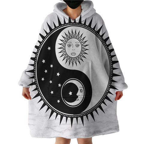 Image of Yin Yang Sun & Moon SWLF2473 Hoodie Wearable Blanket