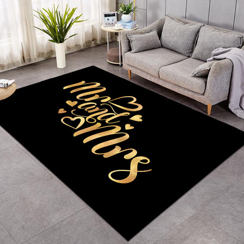 Image of Glided Mr & Mrs Black SW0466 Rug