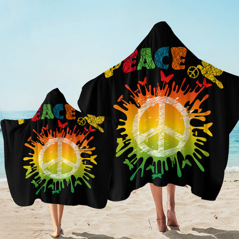 Image of Peace Sign SW1899 Hooded Towel