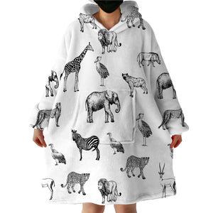 Savannah Animals SWLF1544 Hoodie Wearable Blanket