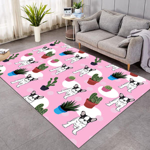 Pup & Cacti Pattern Pink SW0513 Rug