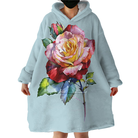 Image of Multicolored Rose SWLF1625 Hoodie Wearable Blanket