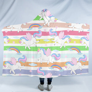 Rainbow Unicorns SW1566 Hooded Blanket