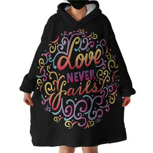 Love Never Fails SWLF2486 Hoodie Wearable Blanket