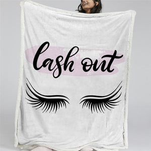 Eyelashes Sherpa Fleece Blanket - Beddingify