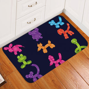 Balloon Animals Black Door Mat