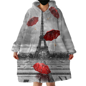 Rainy Paris SWLF1533 Hoodie Wearable Blanket