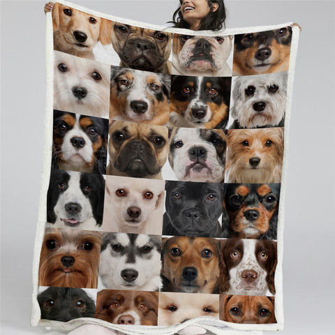 Image of All Type Of Dog Sherpa Fleece Blanket - Beddingify
