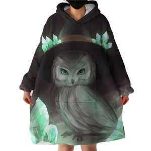 Mystique Owl SWLF3028 Hoodie Wearable Blanket