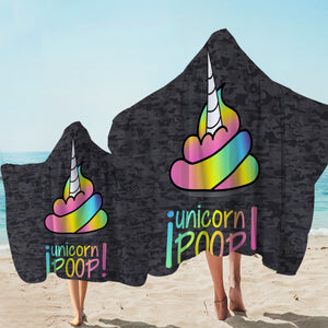 Unicorn Poop Gray Hooded Towel