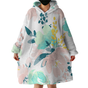 Floral Themed SWLF3016 Hoodie Wearable Blanket