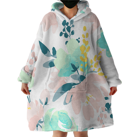 Image of Floral Themed SWLF3016 Hoodie Wearable Blanket