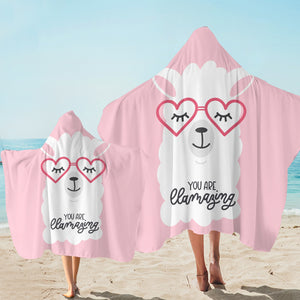 Amazing Sheep Pink SW1621 Hooded Towel