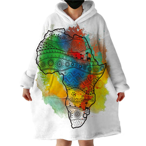 African SWLF0832 Hoodie Wearable Blanket