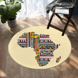 Stylized Continent SW1559 Round Rug