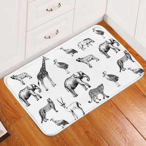 Animal Patterns White Door Mat