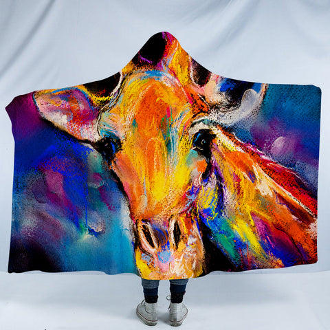 Image of Painted Giraffe SW1548 Hooded Blanket