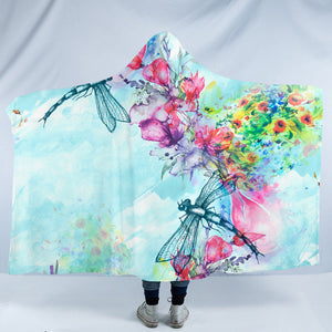 Dragonflies & Flowers SW0763 Hooded Blanket