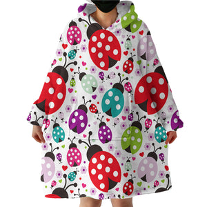 Colorful Ladybugs SWLF1186 Hoodie Wearable Blanket