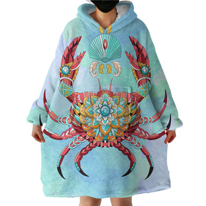 Stylized Crab SWLF0462 Hoodie Wearable Blanket