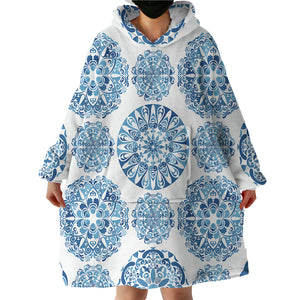 Snowflakes SWLF1832 Hoodie Wearable Blanket