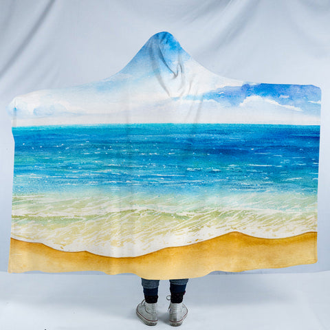 Image of Calm Sea SW1541 Hooded Blanket