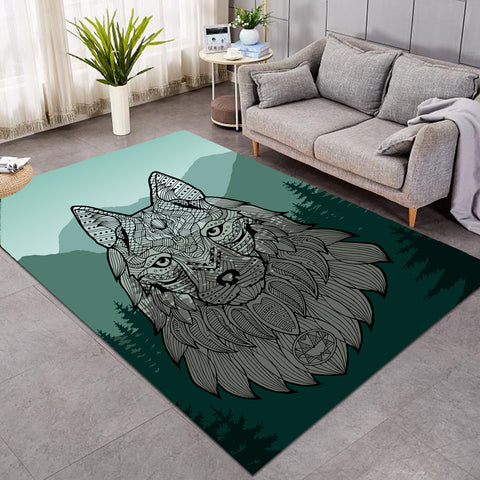 Image of Tribal Wolf Forest SW0024 Rug