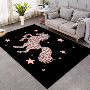 Prancing Unicorn Pink Starry SW1201 Rug