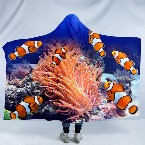 Image of 3D Clownfish SW0747 Hooded Blanket