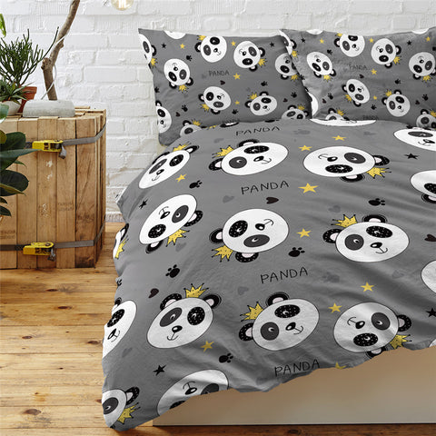 Image of Crowned Panda Patterns Bedding Set - Beddingify