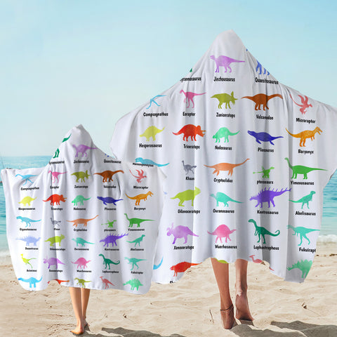 Image of Dinosaur Almanac White Hooded Towel