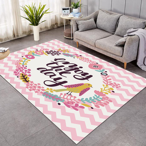 Image of Pink Bird Enjoy The Day SW0075 Rug