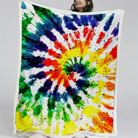 Image of Color Swirl BLMT3052 Sherpa Fleece Blanket