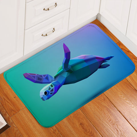 Image of Turtle Model Blue Door Mat