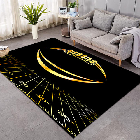 Image of Golden Football Black SW0630 Rug