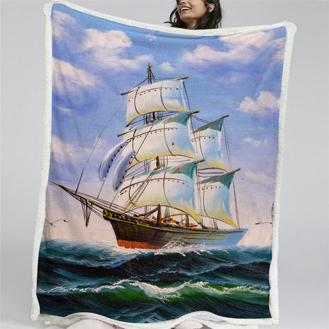 Image of Ship Sherpa Fleece Blanket