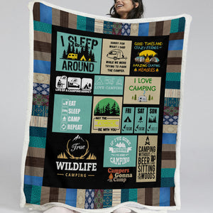 I Love Wild Life Camping Fleece Blanket SWMT9759