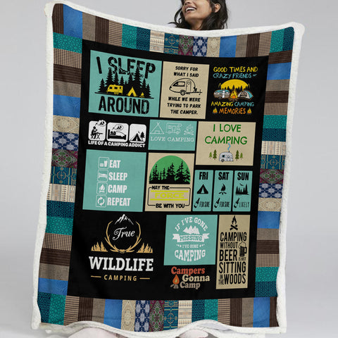 Image of I Love Wild Life Camping Fleece Blanket SWMT9759