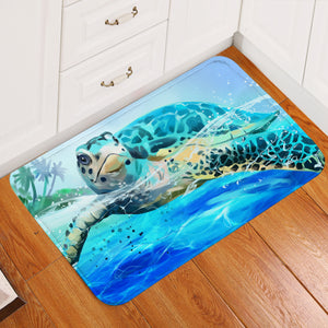 Turtle Turquoise Door Mat